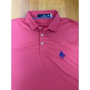 RLX Ralph Lauren Mens Polo Shirt L Red Wicking Galvin Green CC Mint Sport Golf